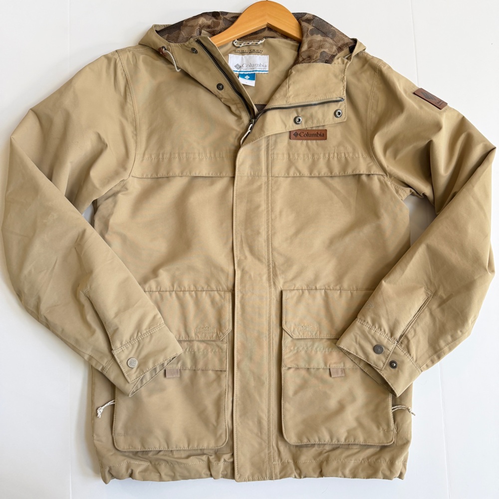 Columbia Men's Tan Omni-Tech Waterproof Breathable Lightweight Outdoor Jacket Sm